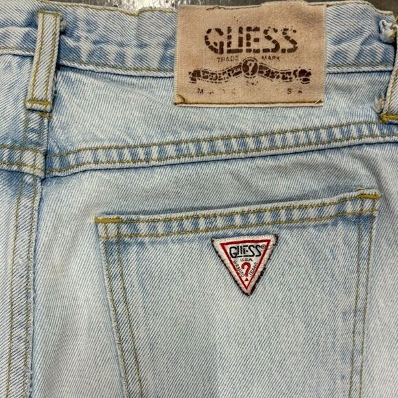 Vintage Guess USA Jeans Size 1 Acid Wash Baggy 90s High Rise Taper Grunge - Picture 2 of 13
